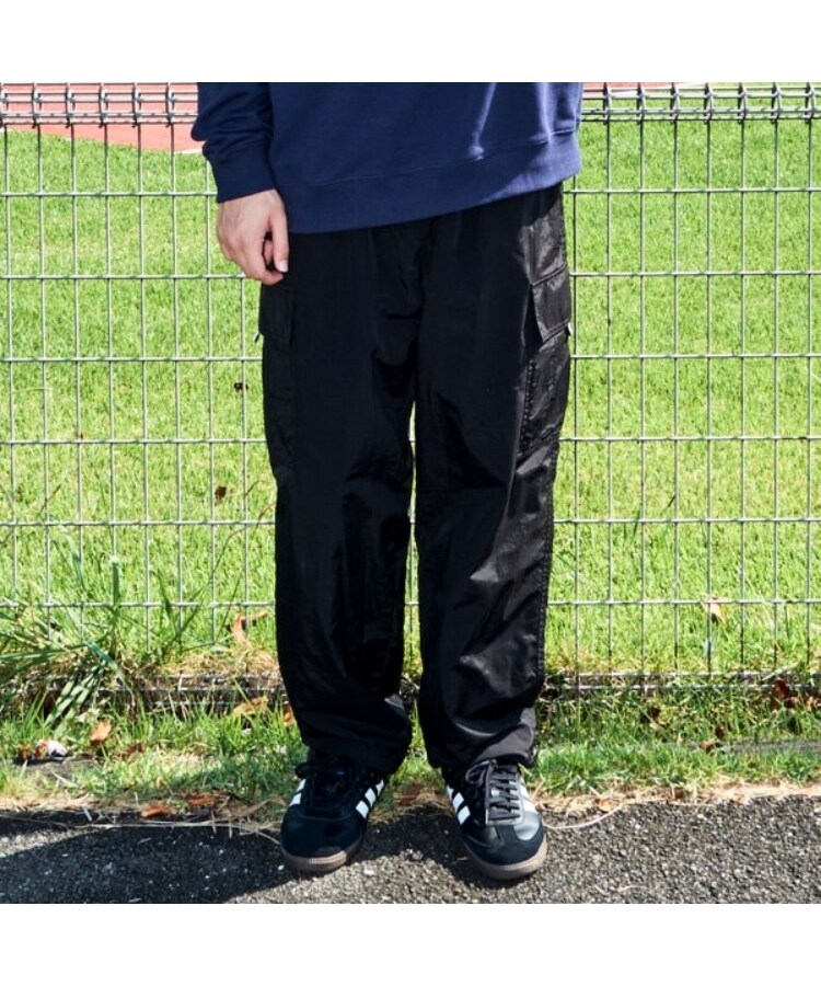 グラソス(GLAZOS)の【あったか】ナイロン起毛裏地付きカーゴパンツ ブラック(219)