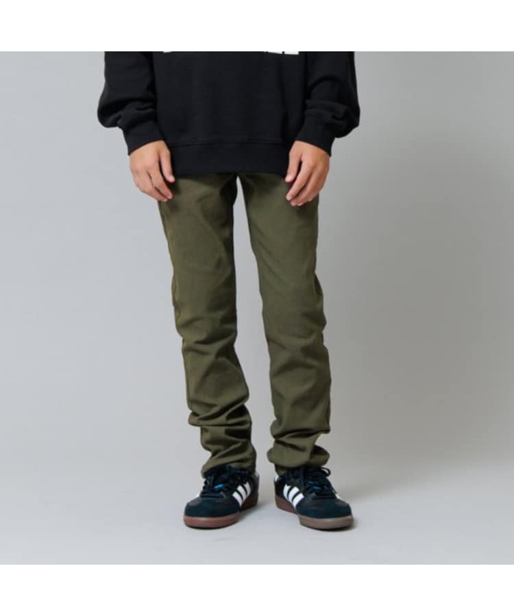 グラソス(GLAZOS)のスーパーストレッチ裏起毛ツイル・スリムパンツ カーキ(027)