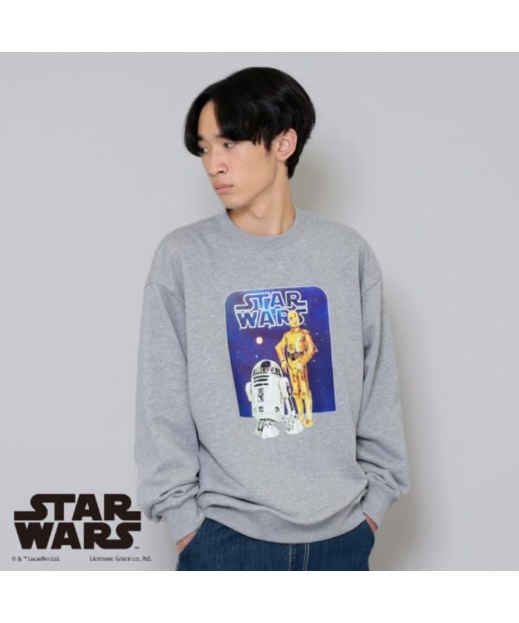 グラソス(GLAZOS)の【STAR WARS】R2-D2 & C-3PO / フロントプリントトレーナー グレー(112)