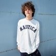 グラソス(GLAZOS)の【NAUTICA】フロントロゴアップリケ刺繍長袖Tシャツ ホワイト(001)