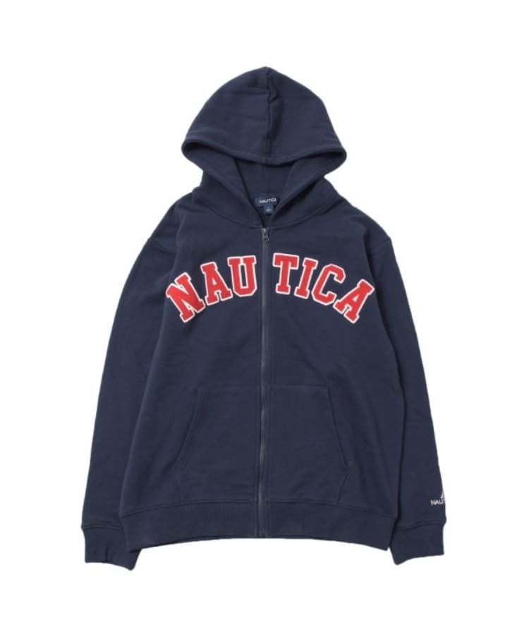 グラソス(GLAZOS)の【NAUTICA】フロントロゴアップリケジップパーカー ネイビー(094)