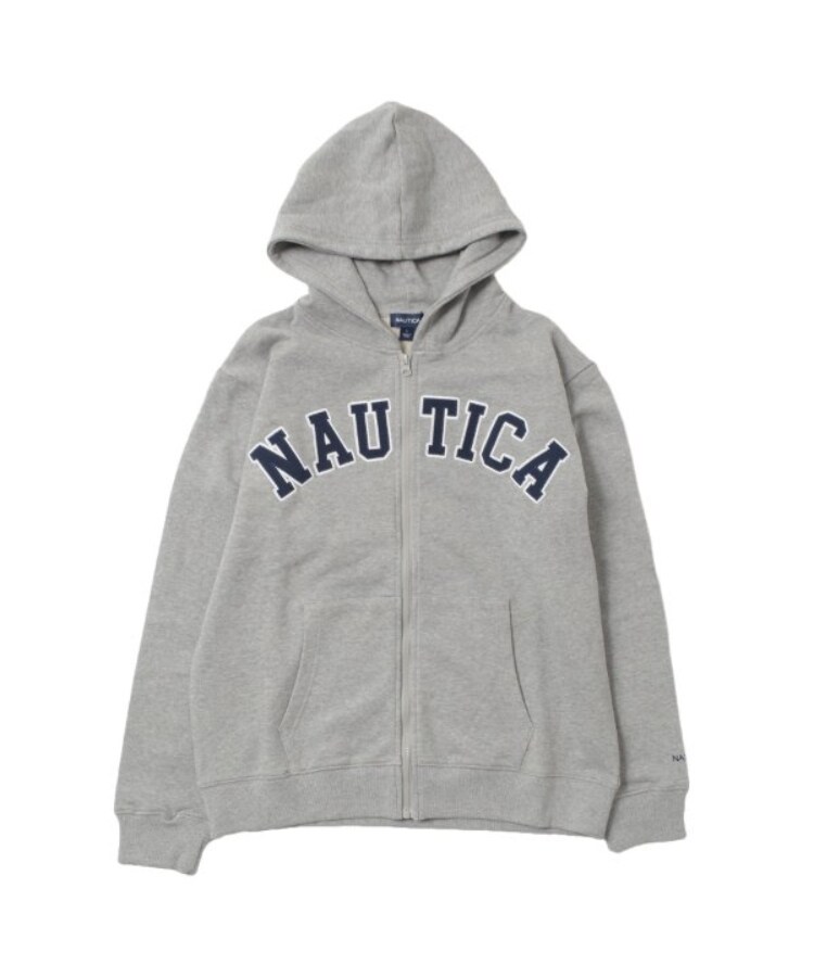 グラソス(GLAZOS)の【NAUTICA】フロントロゴアップリケジップパーカー グレー(012)