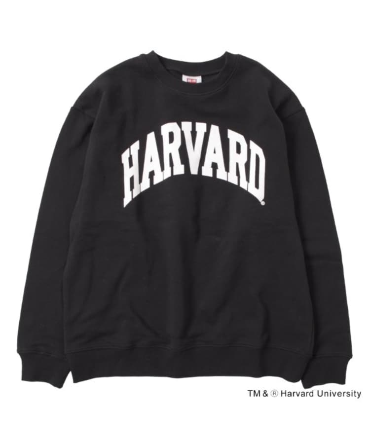 グラソス(GLAZOS)の【HARVARD】フロントアーチロゴプリントトレーナー ブラック(219)