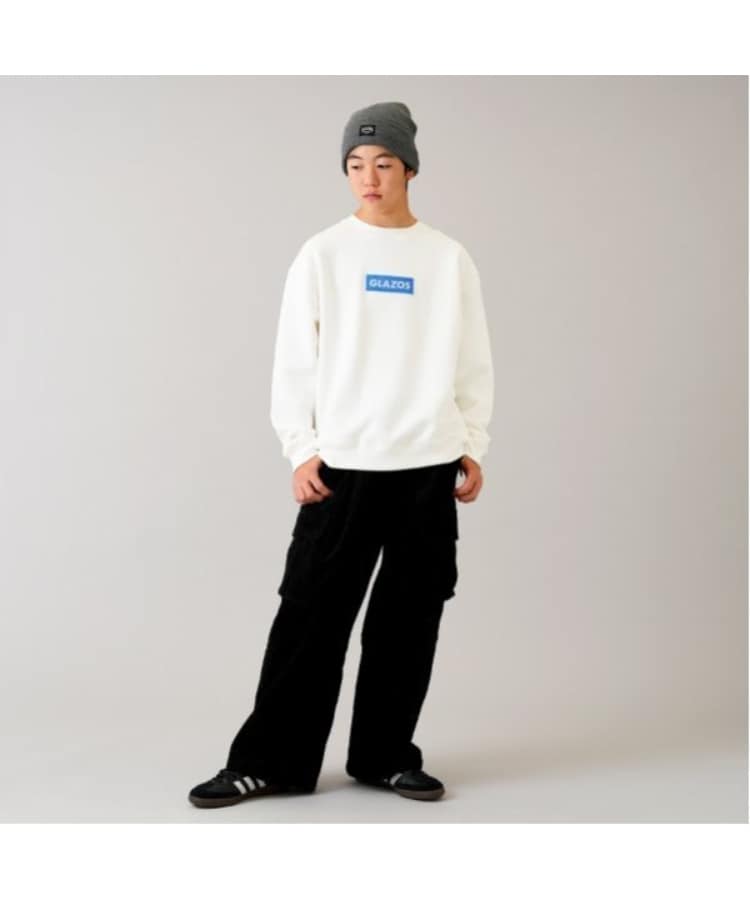グラソス(GLAZOS)の【あったか】裏起毛・ボックス刺繍ロゴトレーナー8