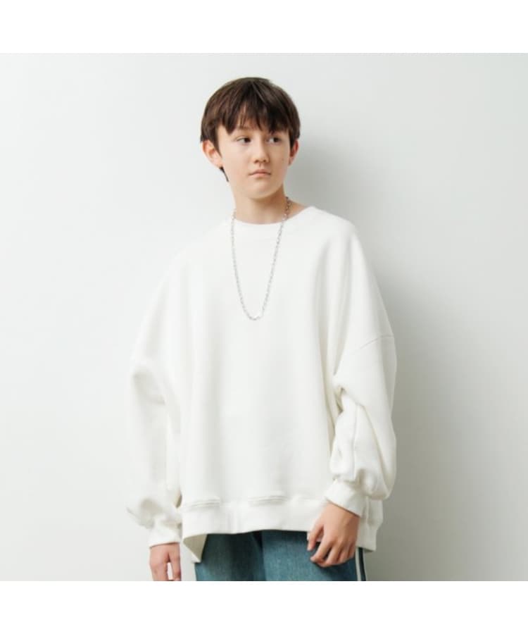 グラソス(GLAZOS)の【あったか】裏起毛・ネックレス付きトレーナー ホワイト(001)