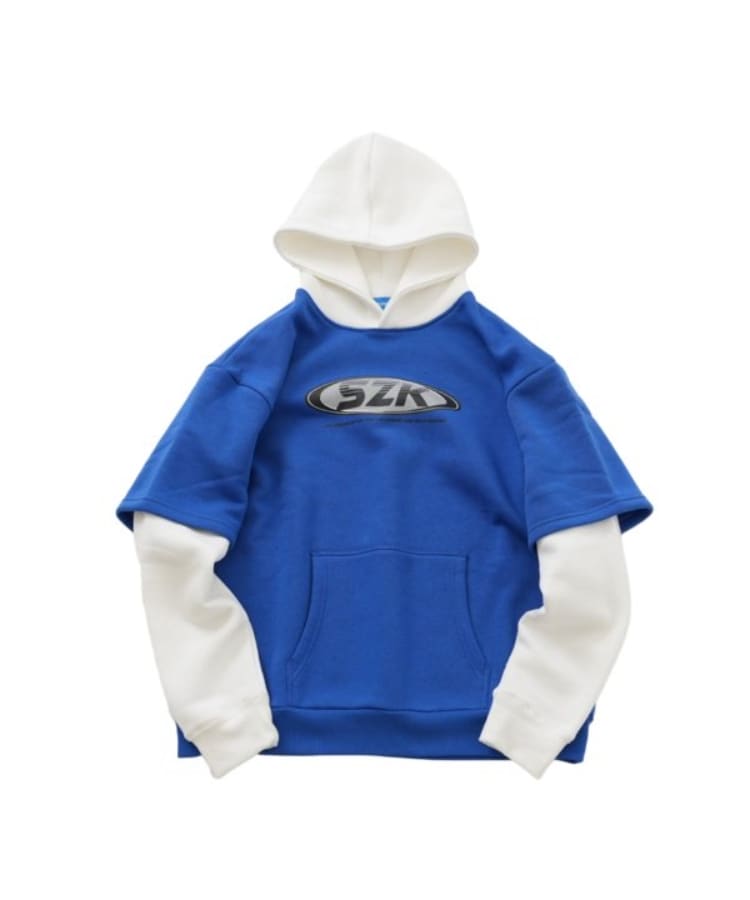グラソス(GLAZOS)の【あったか】裏起毛・袖レイヤードフロントプリントパーカー3