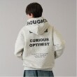 グラソス(GLAZOS)の裏起毛【毛玉になりにくいしっかり暖か素材】フードプリントプルオーバーパーカー グレー(112)