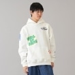 グラソス(GLAZOS)の裏起毛【毛玉になりにくいしっかり暖か素材】ランダムプリントビッグパーカー ホワイト(001)