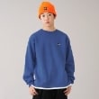 グラソス(GLAZOS)の【毛玉になりにくいしっかり暖か素材】裏起毛・フロントボブ刺繍トレーナー ブルー(091)