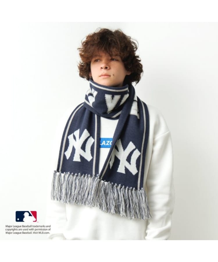 グラソス(GLAZOS)の【MLB】チームロゴマフラー ネイビー(094)