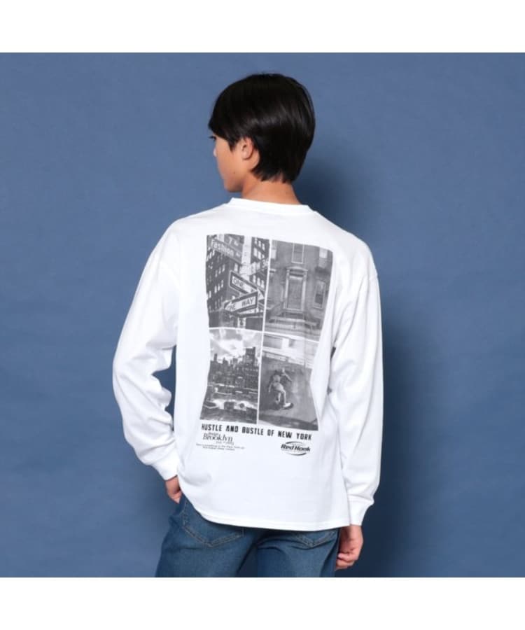 グラソス(GLAZOS)のNYCバックフォト長袖Tシャツ ホワイト(001)