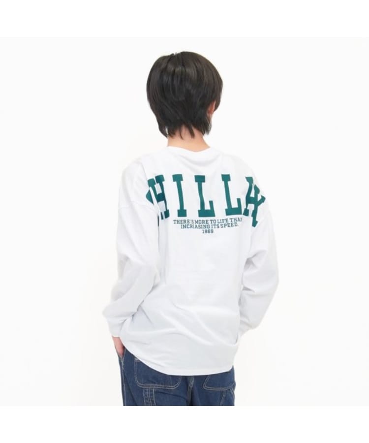 グラソス(GLAZOS)の【STREET】バックワイドロゴビッグ長袖Tシャツ ホワイト(001)