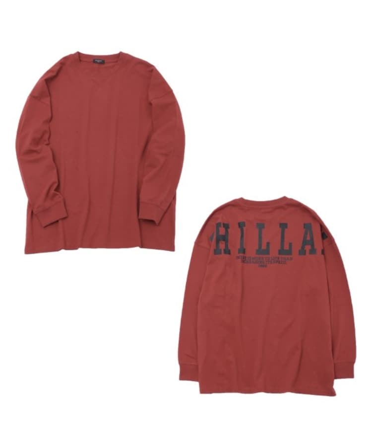 グラソス(GLAZOS)の【STREET】バックワイドロゴビッグ長袖Tシャツ オレンジ(066)