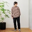グラソス(GLAZOS)のボーダー・ワンポイント刺繍ポケット付きビッグ長袖Tシャツ1