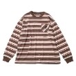 グラソス(GLAZOS)のボーダー・ワンポイント刺繍ポケット付きビッグ長袖Tシャツ5