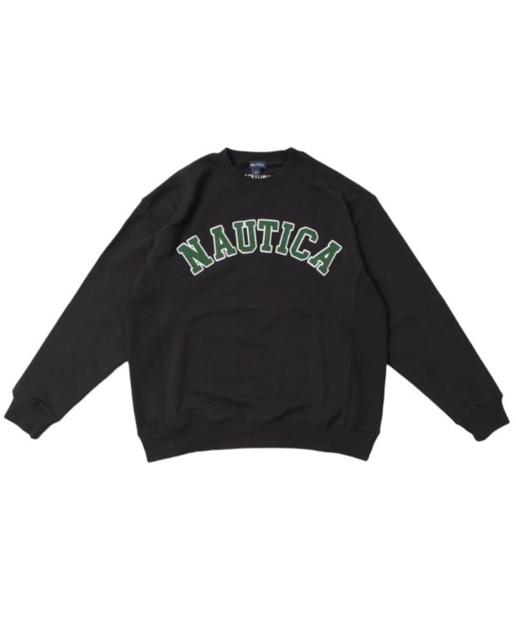 グラソス(GLAZOS)の【NAUTICA】フロントロゴアップリケトレーナー ブラック(219)