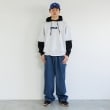 グラソス(GLAZOS)の【速乾・毛玉になりにくい】フロントロゴ袖レイヤードビッグパーカー2