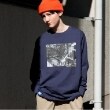 グラソス(GLAZOS)のフォトフロントプリント長袖Tシャツ ネイビー(094)