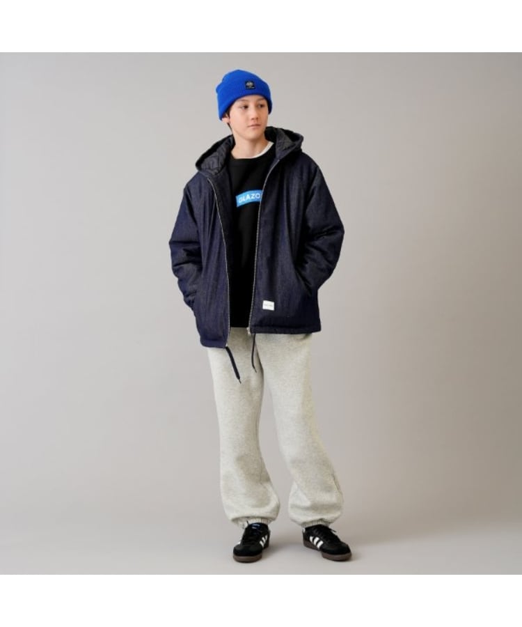 グラソス(GLAZOS)の【毛玉になりにくい】裏起毛・ボックス刺繍ロゴトレーナー3
