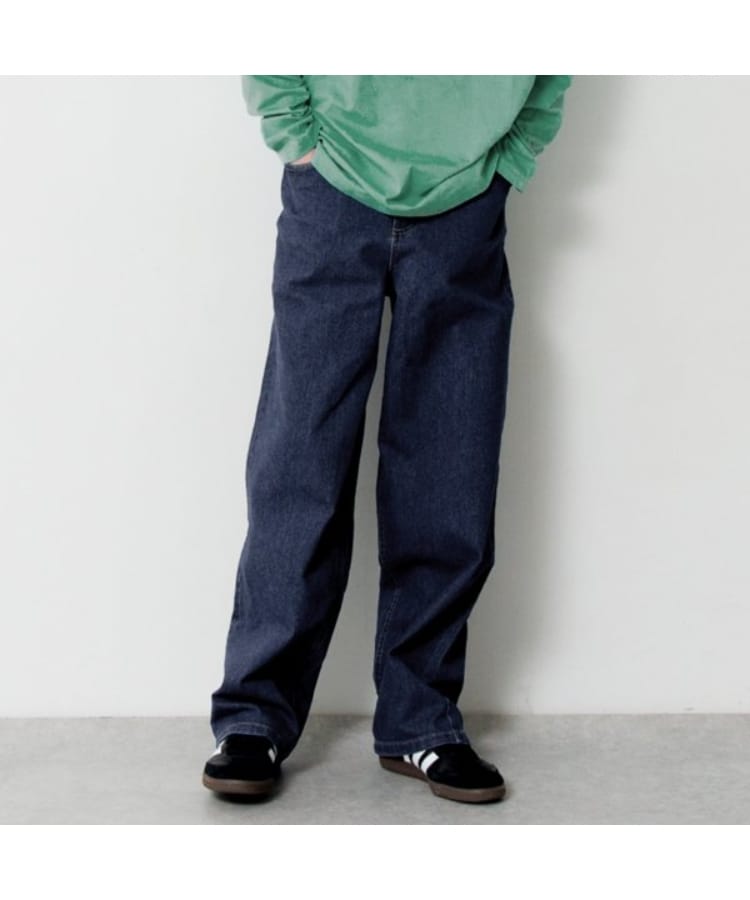 グラソス(GLAZOS)のストレッチデニム・ワイドバギーパンツ ブルー(291)