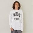 グラソス(GLAZOS)の【プチプラ】フロントカレッジロゴ長袖Tシャツ ホワイト(001)