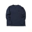 グラソス(GLAZOS)のポケットボブ刺繍入り裾レイヤード長袖Tシャツ ネイビー(094)