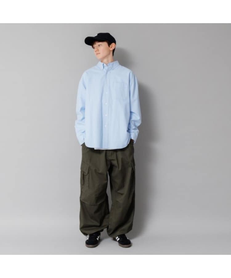 グラソス(GLAZOS)のコットンツイル・ワイドカーゴパンツ3