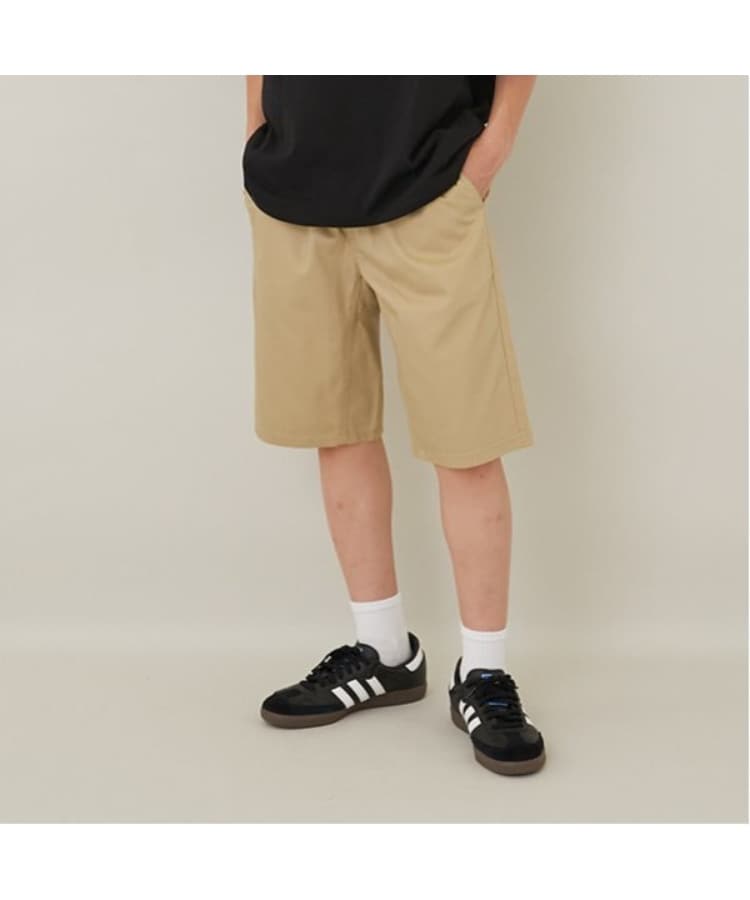 グラソス(GLAZOS)の綿ポリストレッチツイル・アクティブハーフパンツ ベージュ(052)