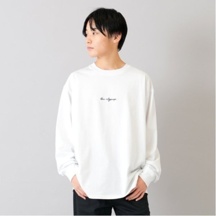 グラソス(GLAZOS)のフロントシンプル刺繍長袖Tシャツ Ｔシャツ