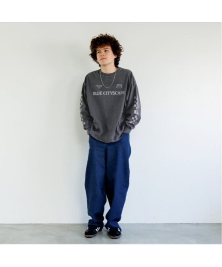 グラソス(GLAZOS)のピグメント・袖ロゴプリント長袖Tシャツ1