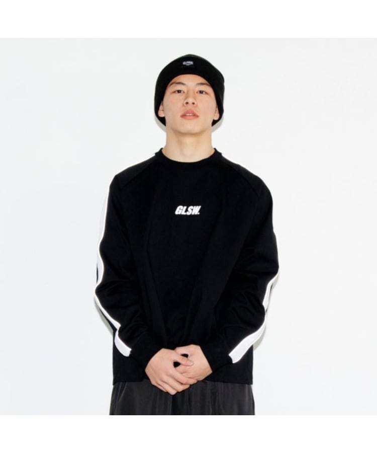 グラソス(GLAZOS)の【GLSW.】リフレクターパイピング長袖Tシャツ ブラック(219)