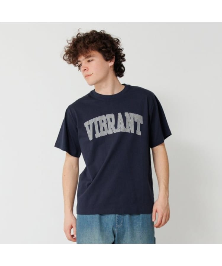 グラソス(GLAZOS)の【プチプラ】フロントアーチロゴ半袖Tシャツ ネイビー(094)