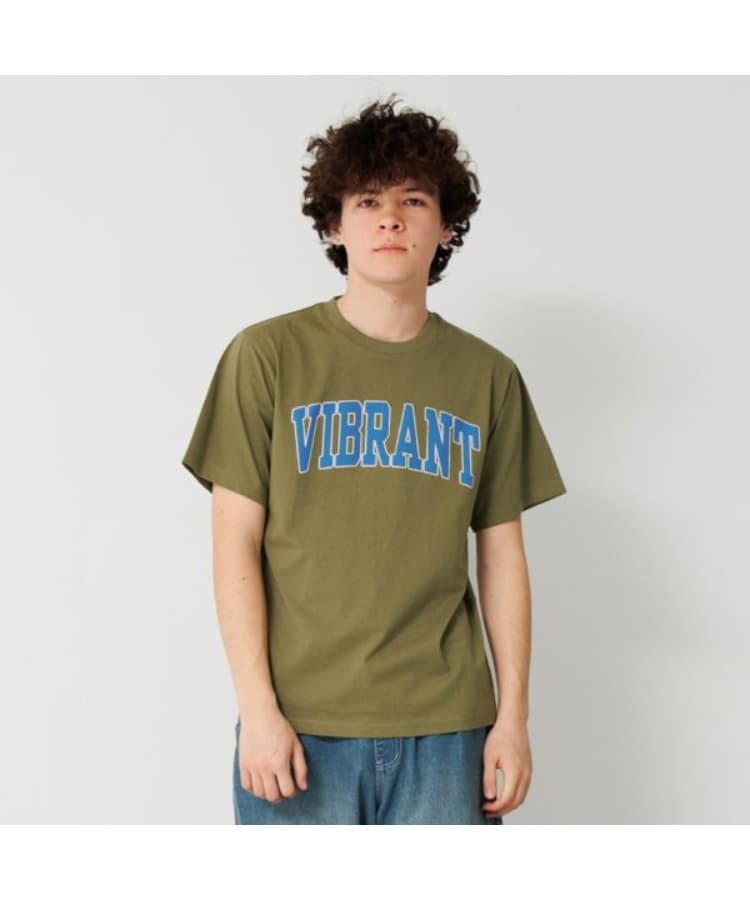 グラソス(GLAZOS)の【プチプラ】フロントアーチロゴ半袖Tシャツ カーキ(027)