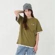 グラソス(GLAZOS)のワンポイントロゴ裾レイヤード半袖Tシャツ カーキ(027)