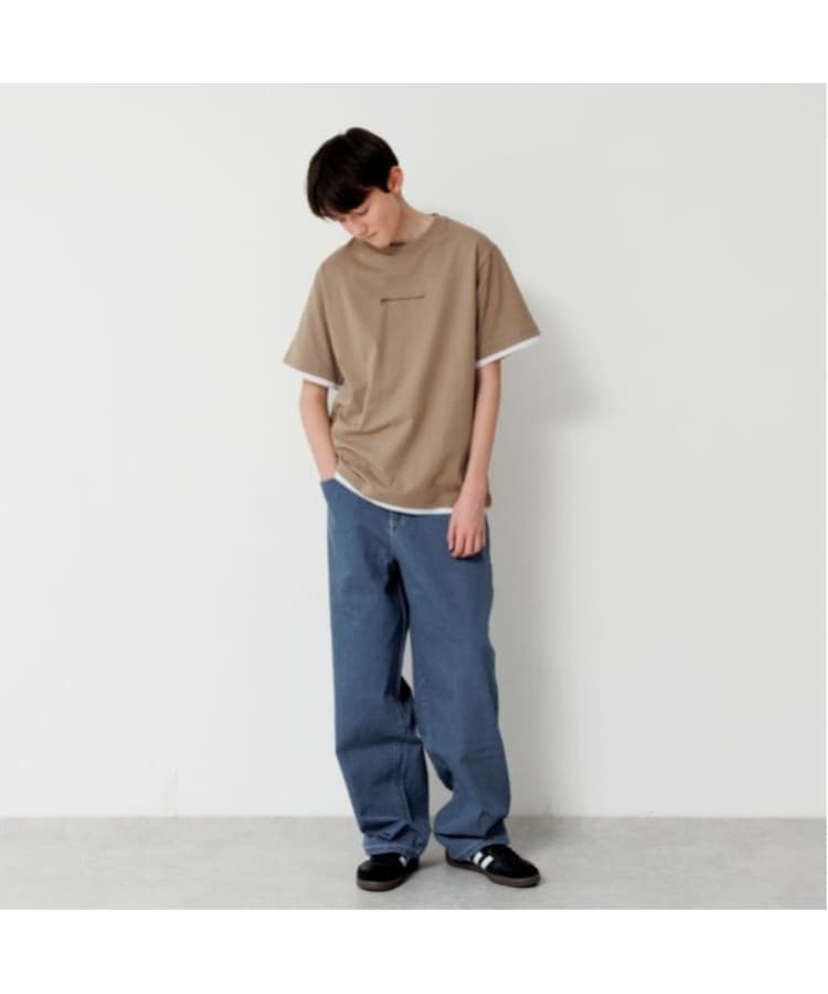 グラソス(GLAZOS)のフロントロゴプリント裾レイヤード半袖Tシャツ2