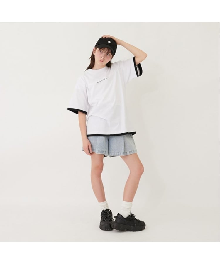 グラソス(GLAZOS)のフロントロゴプリント裾レイヤード半袖Tシャツ19