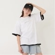 グラソス(GLAZOS)のフロントロゴプリント裾レイヤード半袖Tシャツ ホワイト(001)