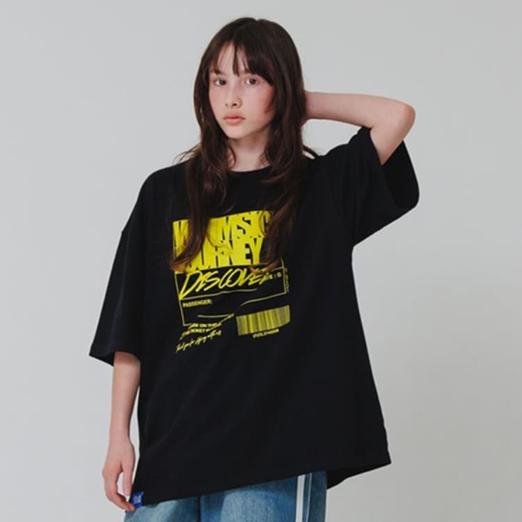 グラソス(GLAZOS)のフロントリフレクタープリントビッグ半袖Tシャツ Ｔシャツ