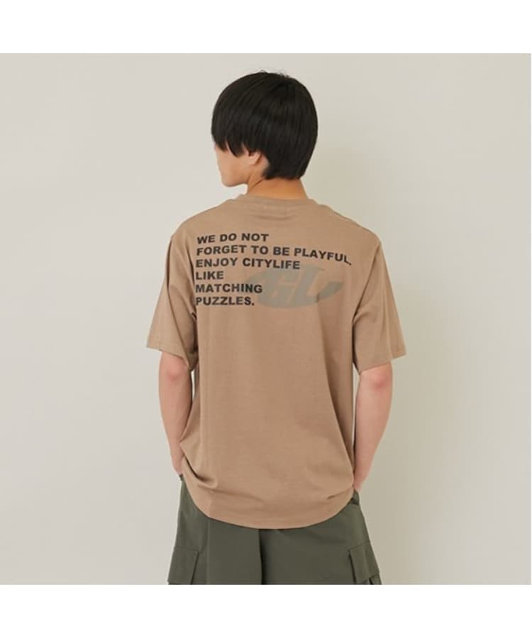 グラソス(GLAZOS)の【プチプラ】バックプリント半袖Tシャツ ベージュ(052)