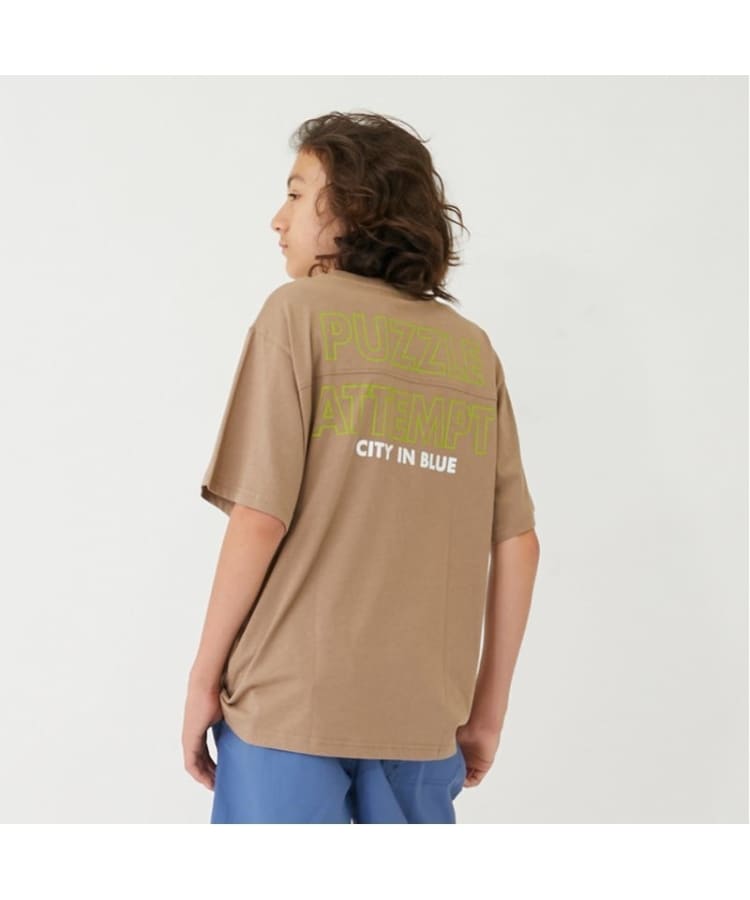 グラソス(GLAZOS)のバックリフレクタープリント半袖Tシャツ ベージュ(052)