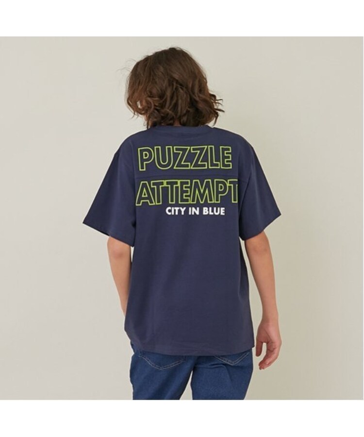 グラソス(GLAZOS)のバックリフレクタープリント半袖Tシャツ ネイビー(094)