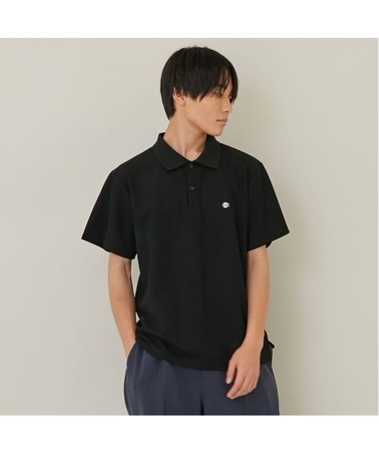 グラソス(GLAZOS)の【吸水速乾】カノコ・ワンポイント刺しゅう半袖ポロシャツ ブラック(219)