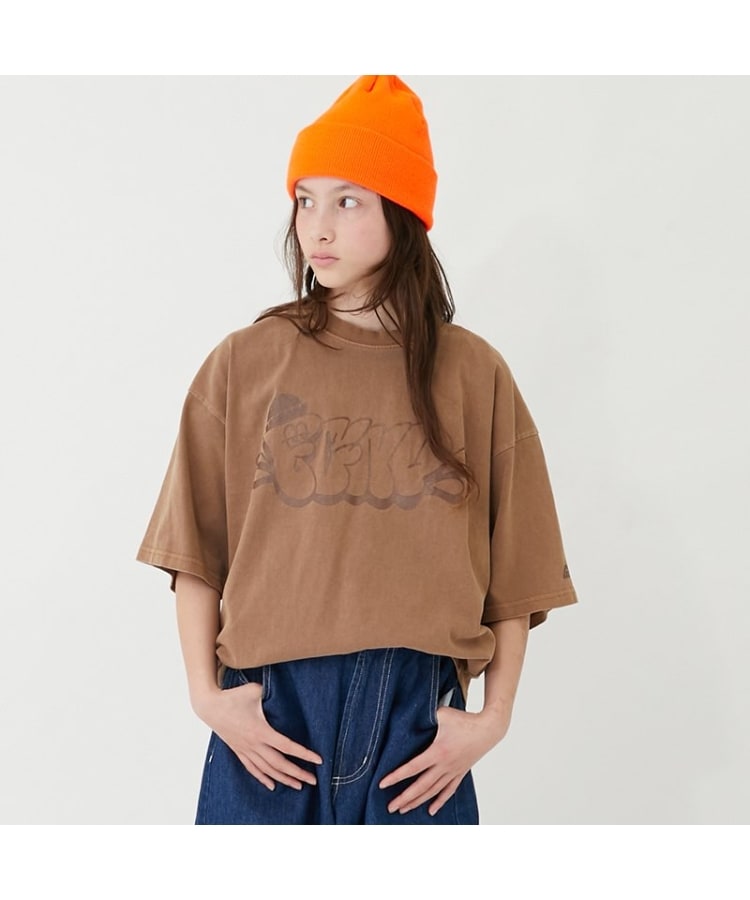 グラソス(GLAZOS)の【FORGETNEVER】ヘビーウェイトピグメント加工プリントTシャツ ブラウン(043)