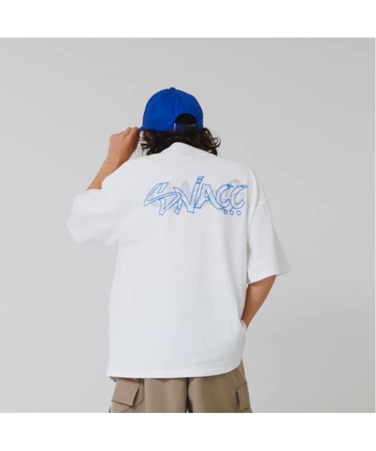 グラソス(GLAZOS)の【ヘビーウェイト天竺】グラフィティロゴプリントTシャツ ホワイト(001)
