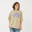 グラソス(GLAZOS)の【ヘビーウェイト天竺】ピグメントカレッジロゴTシャツ ベージュ(052)