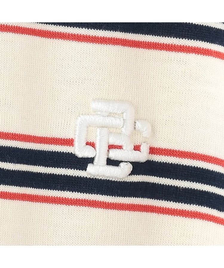 グラソス(GLAZOS)のボーダー・ワンポイント刺しゅうレイヤードビッグ半袖Tシャツ3