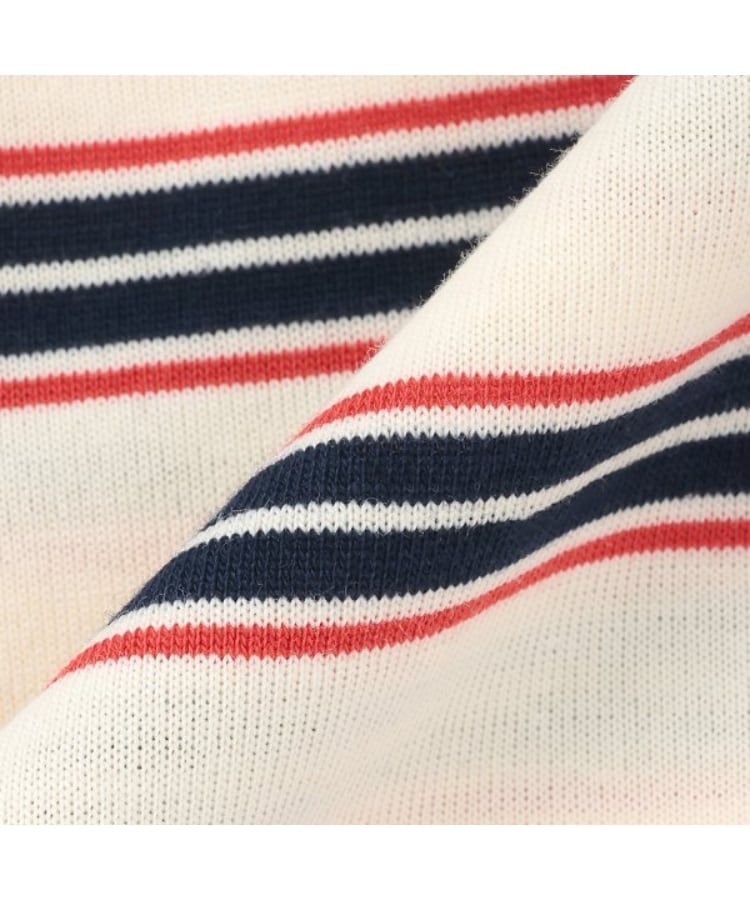 グラソス(GLAZOS)のボーダー・ワンポイント刺しゅうレイヤードビッグ半袖Tシャツ6