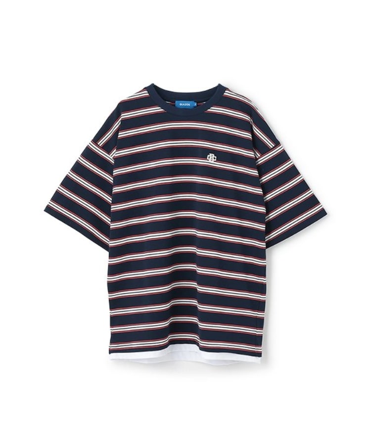 グラソス(GLAZOS)のボーダー・ワンポイント刺しゅうレイヤードビッグ半袖Tシャツ8