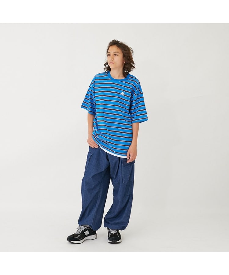 グラソス(GLAZOS)のボーダー・ワンポイント刺しゅうレイヤードビッグ半袖Tシャツ14