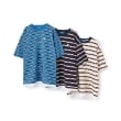 グラソス(GLAZOS)のボーダー・ワンポイント刺しゅうレイヤードビッグ半袖Tシャツ7
